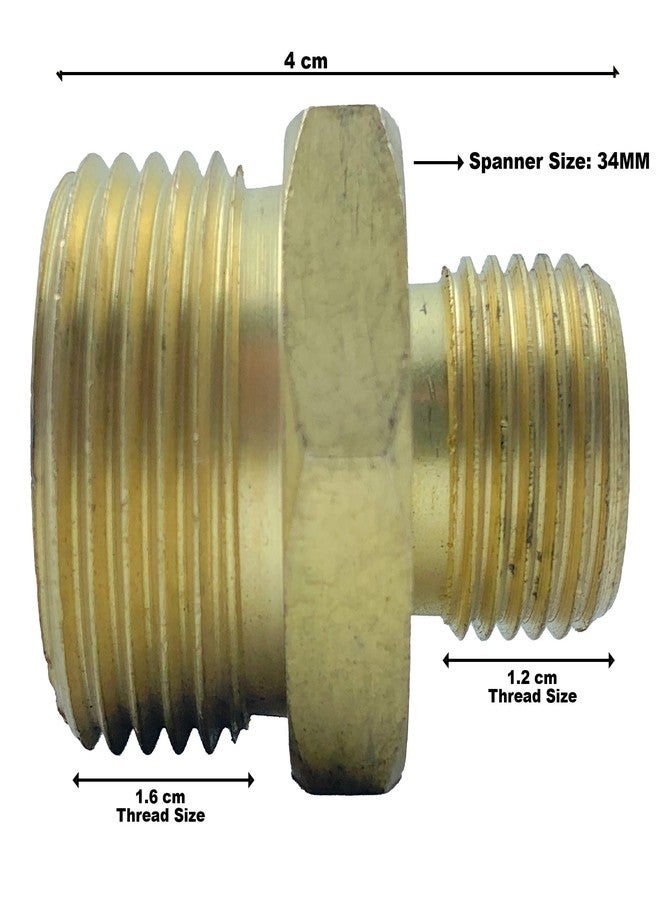 دي بي تي وصلة أنبوب ملولبة سداسية مخفضة من النحاس الأصفر مقاس 1/2 بوصة × 1 بوصة | عبوة من قطعة واحدة | - Image 2
